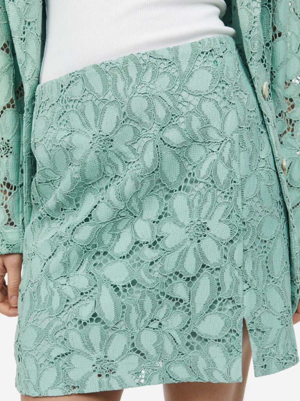 H&M Sage Green Lace Crossbody Bag with Dusty Pink Tag